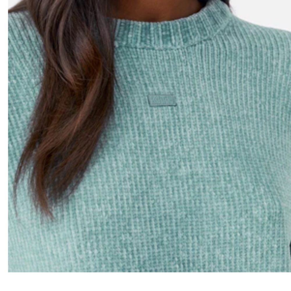 KITH Women’s Jasmine Chenille Crop Sweater - Mineral - Green - XL - NWT!